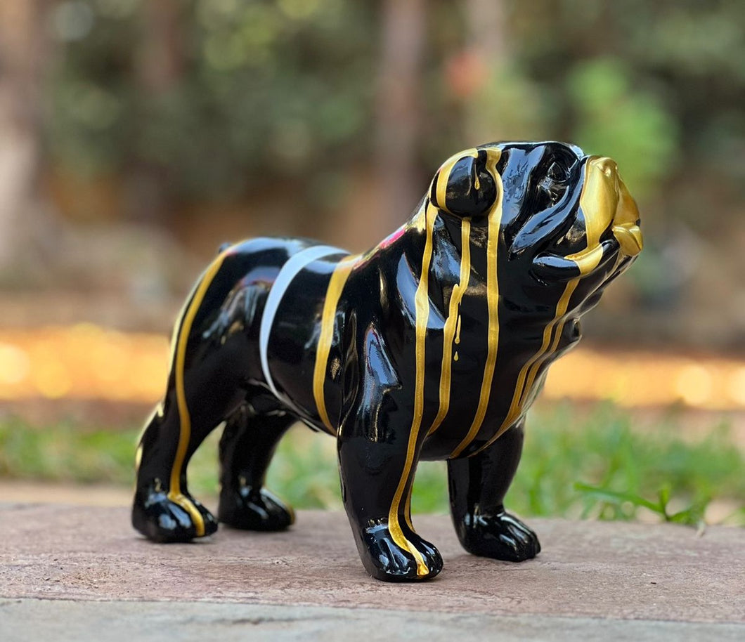 Dripping Black Bulldog - Gold