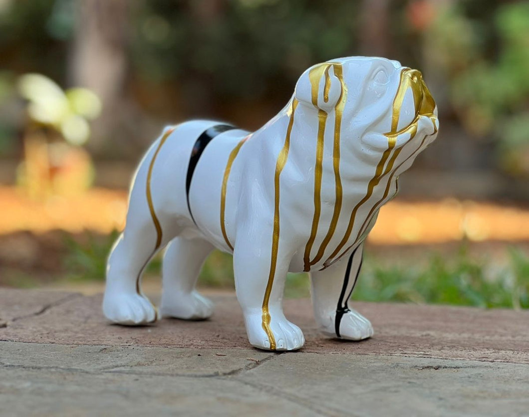 Dripping White Bulldog - Gold